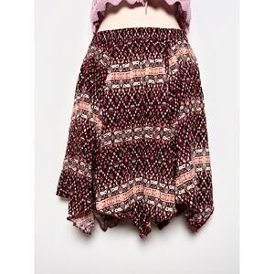 Abercrombie & Fitch Vintage Y2K Handkerchief Hem Boho Midi Skirt Geometric